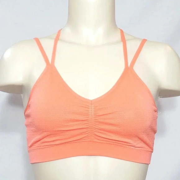 XS X-SMALL Xhilaration‎ Strappy Back Jacquard Bralette Sunbeam Pink  New wit - Picture 1 of 5